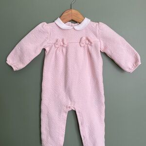 Janie and Jack Pink Quilted Romper